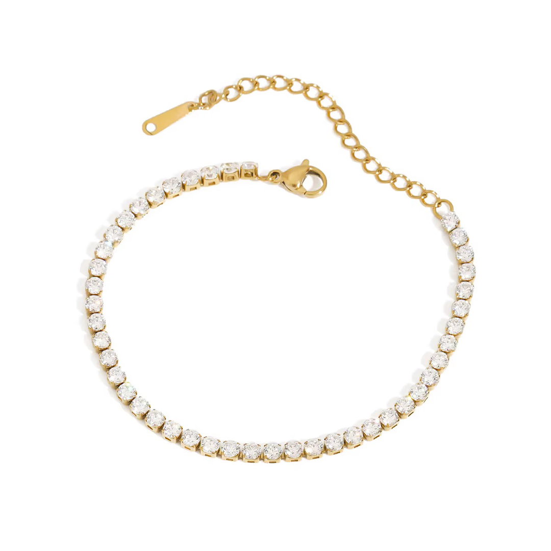 18K Gold 3MM Tennis Chain Bracelet