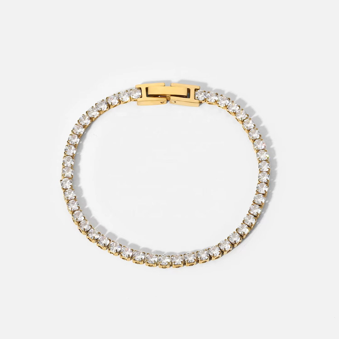 18K Gold Full Zircon Claw Bracelet