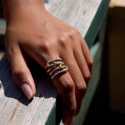 Two-Tone Paperclip Open Ring