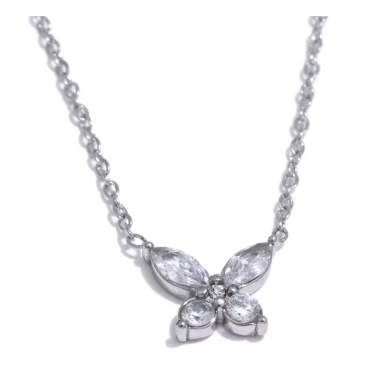 Collar Butterfly plateado