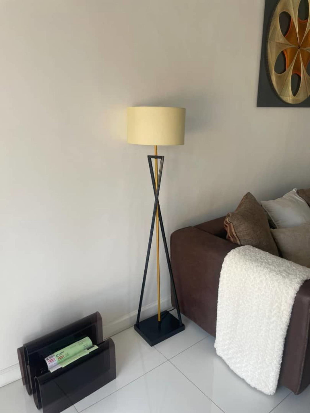 Metallic X lamp shade