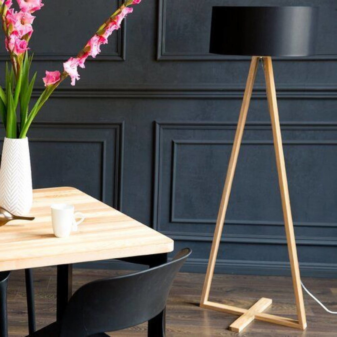 Wooden triangle Italian lamp shade