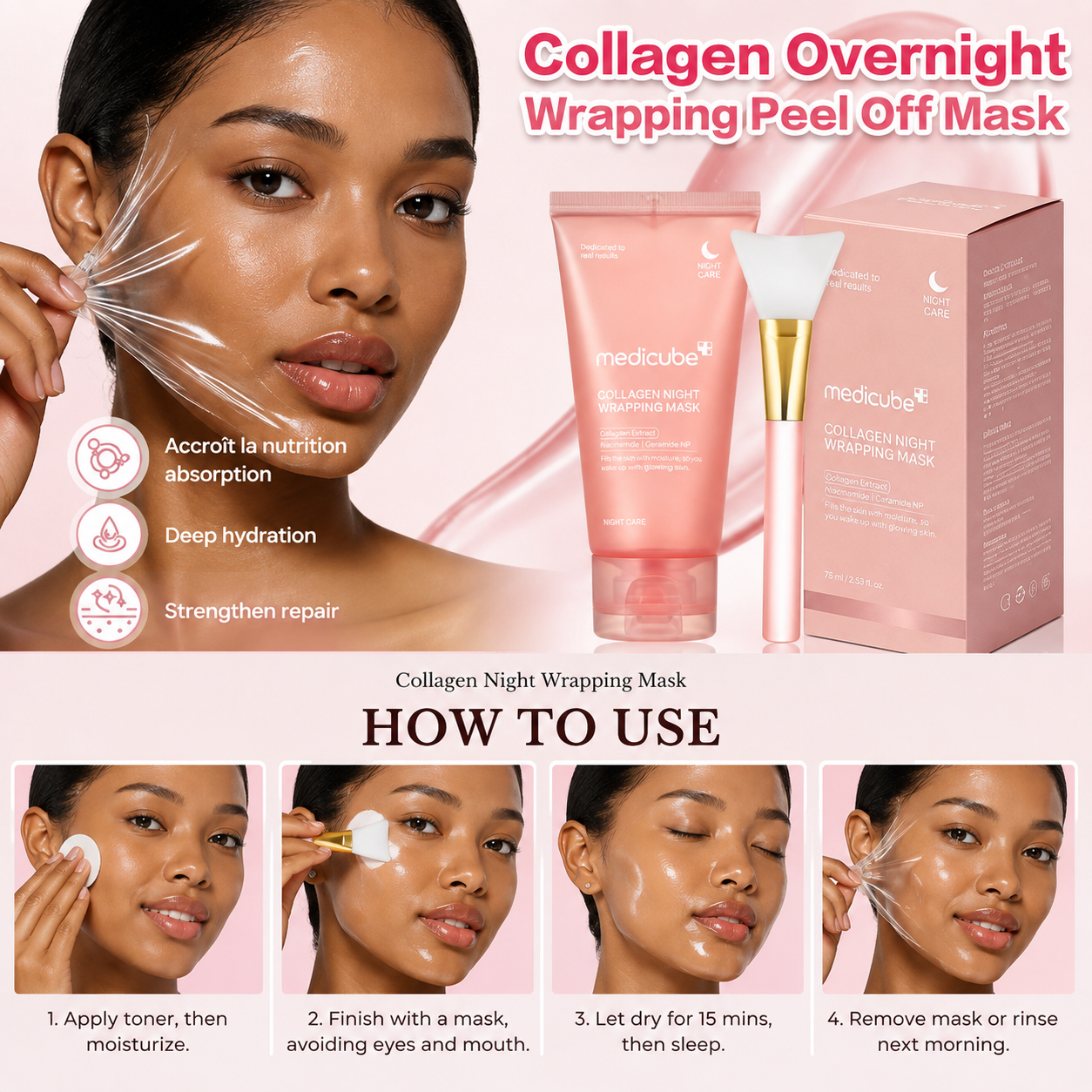 Masque facial peel-off au collagène Medicube_2