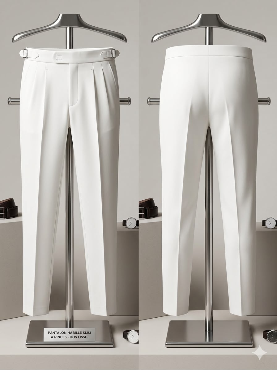 PANTALONS HOMME BLANC 