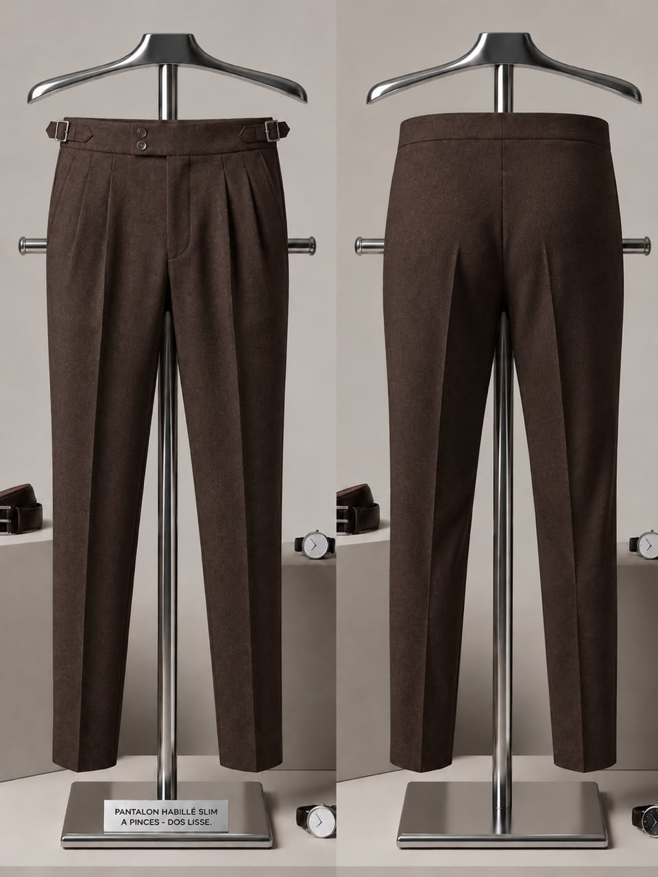 PANTALONS HOMME  MARRON FONCÉ 