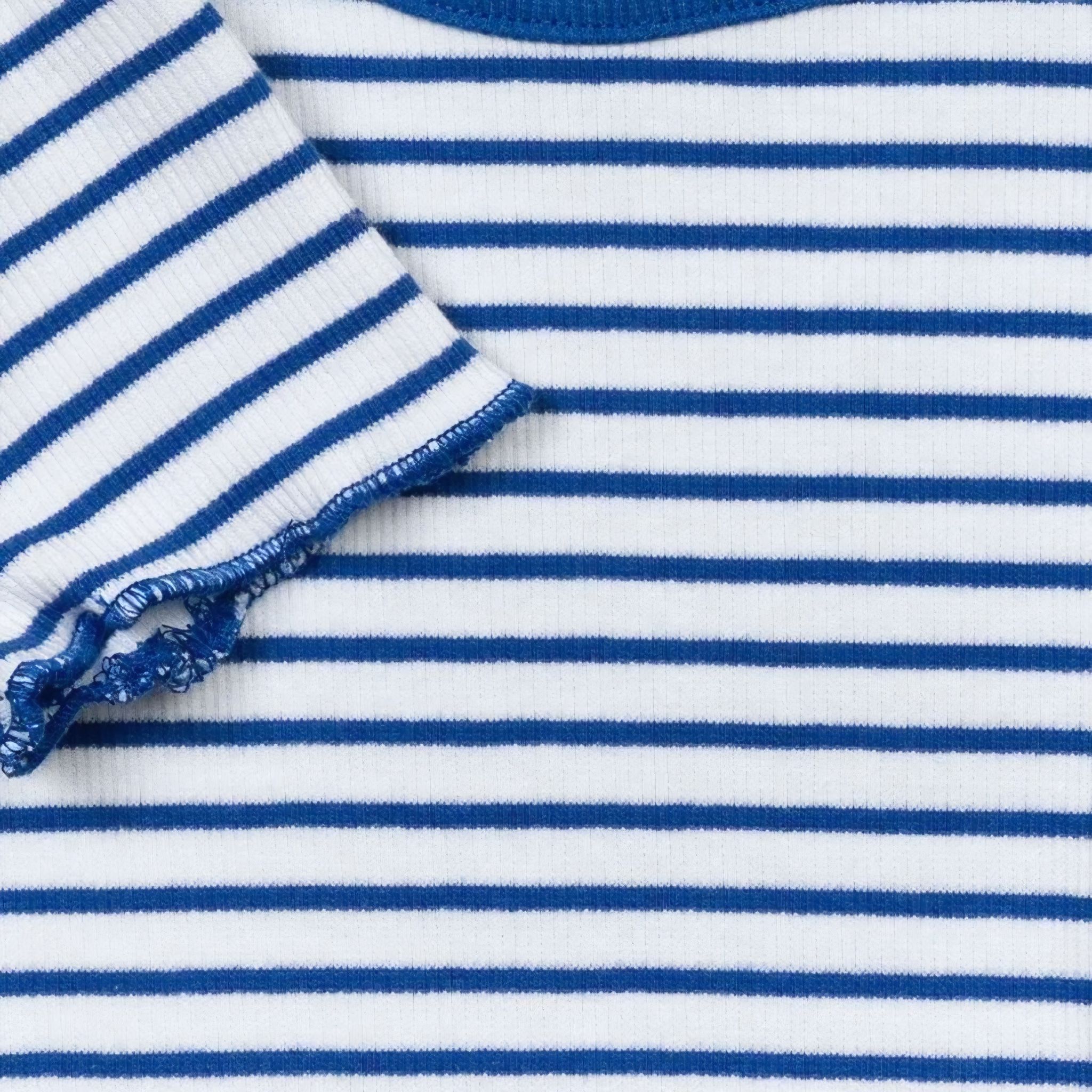 Minoti Girls Ribbed T-Shirt | White-Blue _3