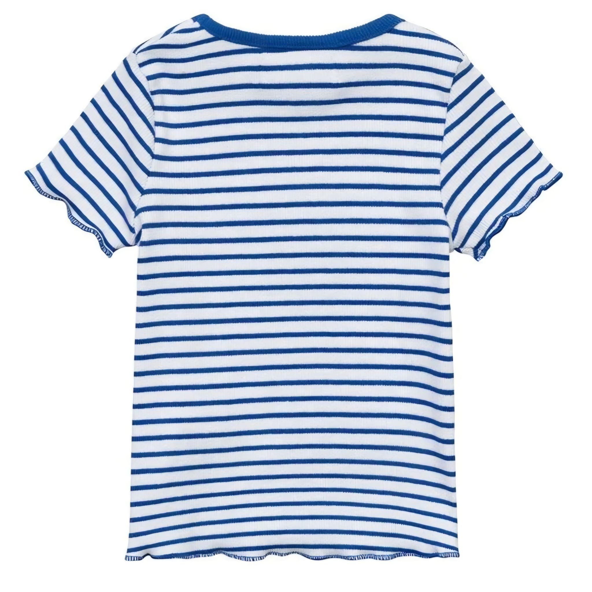 Minoti Girls Ribbed T-Shirt | White-Blue _2