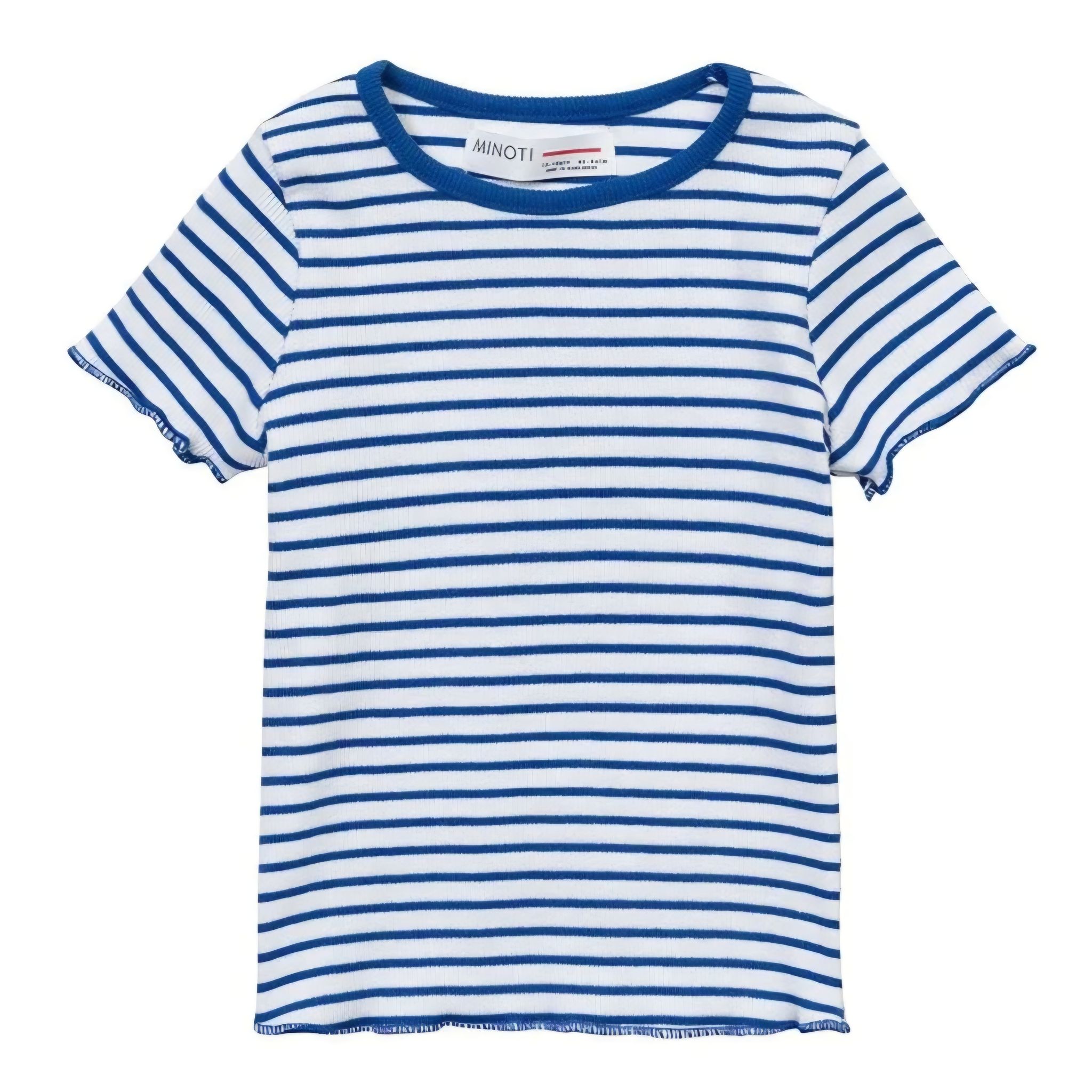 Minoti Girls Ribbed T-Shirt | White-Blue _1