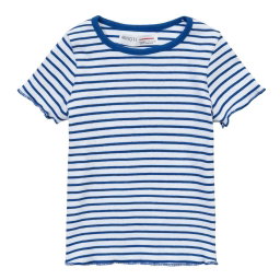 Minoti Girls Ribbed T-Shirt | White-Blue 