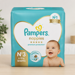 Pampers Nappies N3 6-10kg 58'S