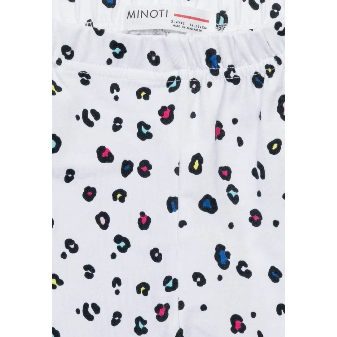 Minoti Girls Leggings | White Patterned _2