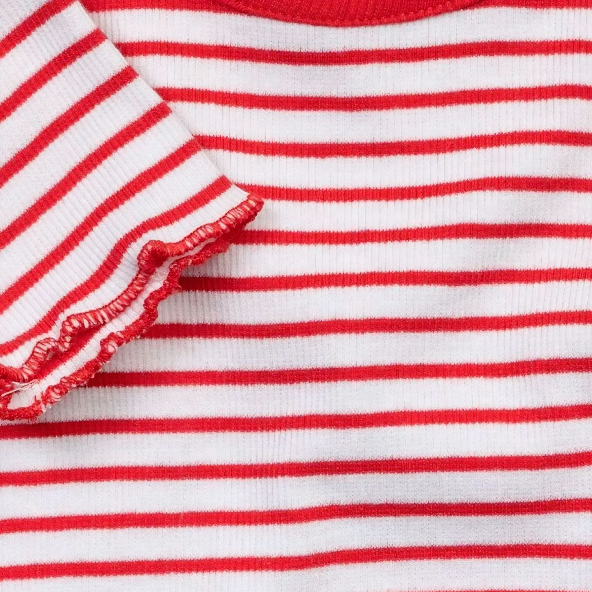 Minoti Girls T-Shirt | Ribbed | Red Striped_3