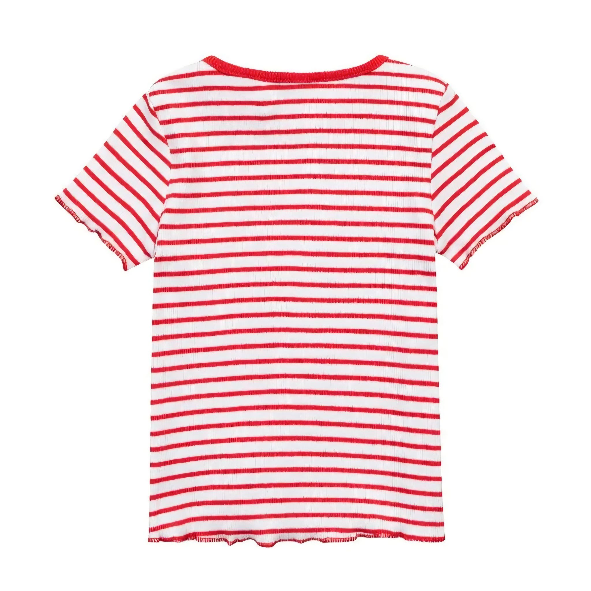 Minoti Girls T-Shirt | Ribbed | Red Striped_2