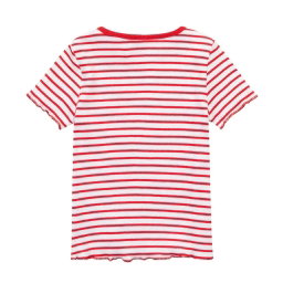 Minoti Girls T-Shirt | Ribbed | Red Striped