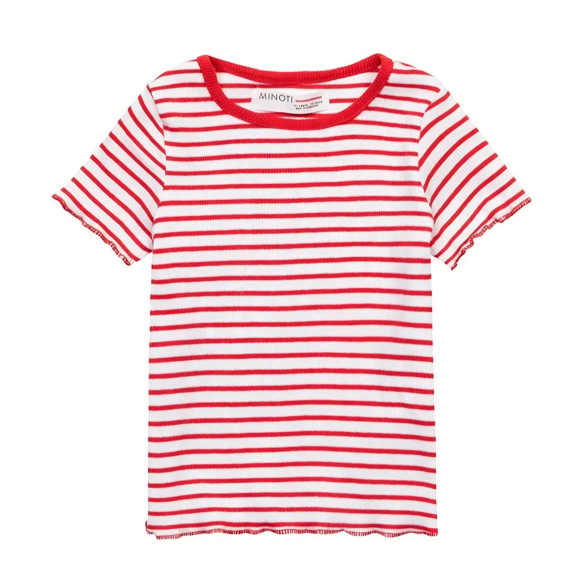 Minoti Girls T-Shirt | Ribbed | Red Striped_1