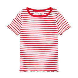 Minoti Girls T-Shirt | Ribbed | Red Striped