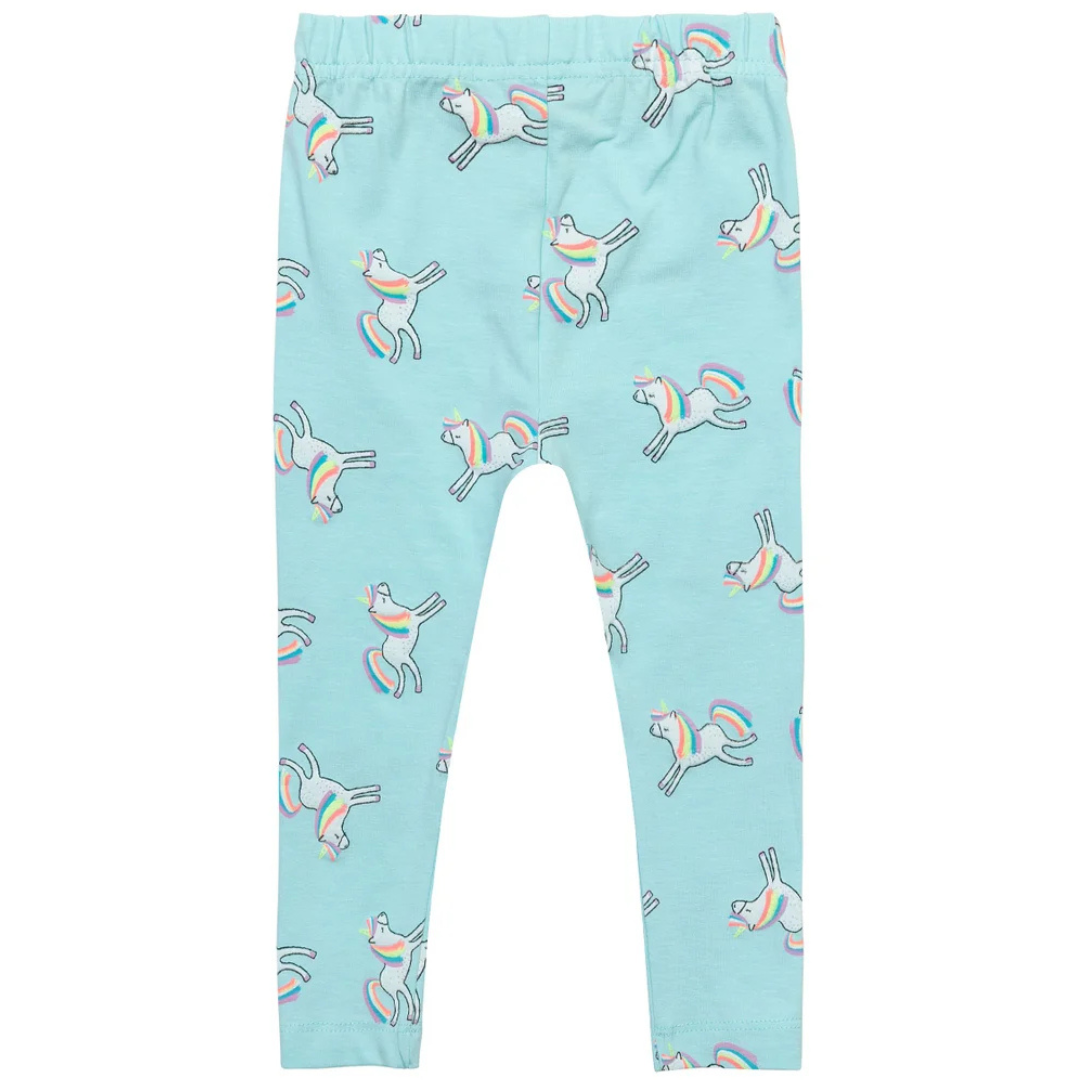 Minoti Girls Leggings | Blue Unicorn Print _1