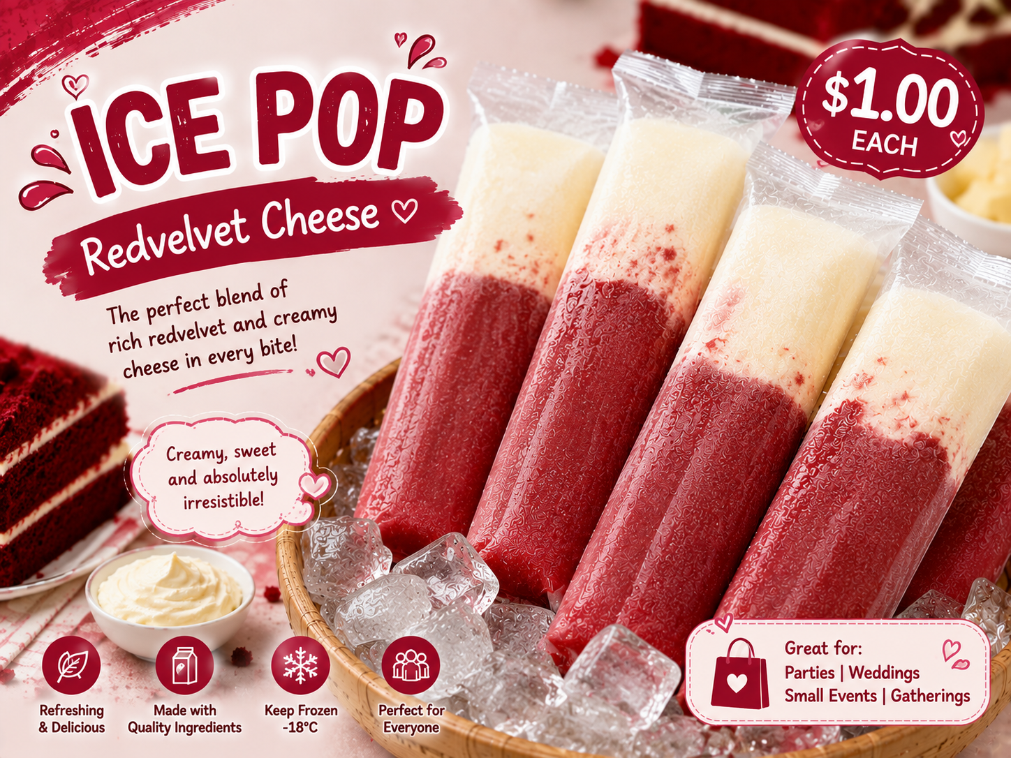 Ice Pop - RedVelvet Cheese