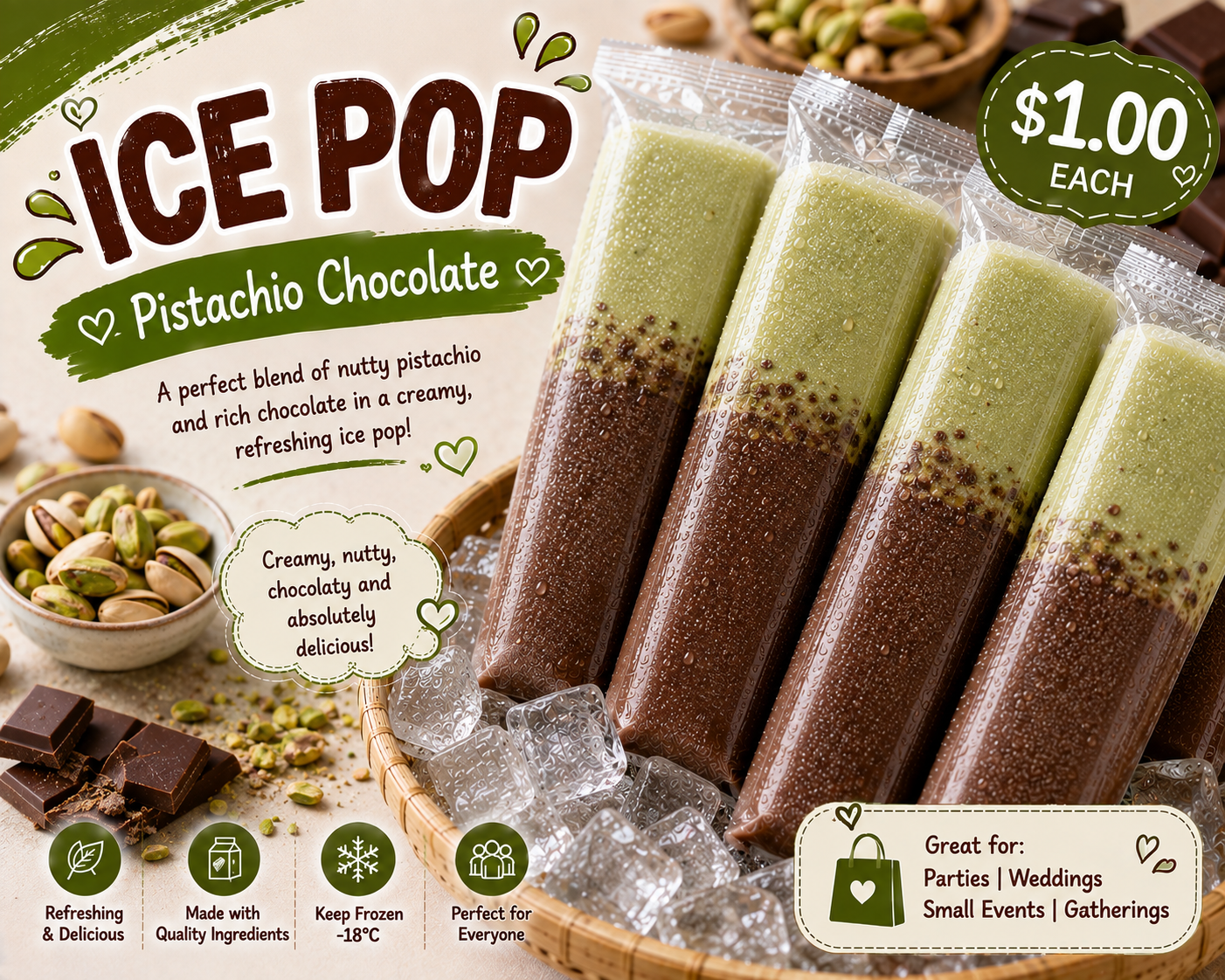 Ice Pop - Pistachio Chocolate