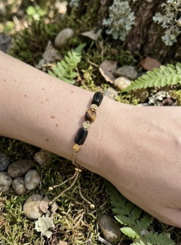 Tiger Eye & Black Tourmaline Bracelet 