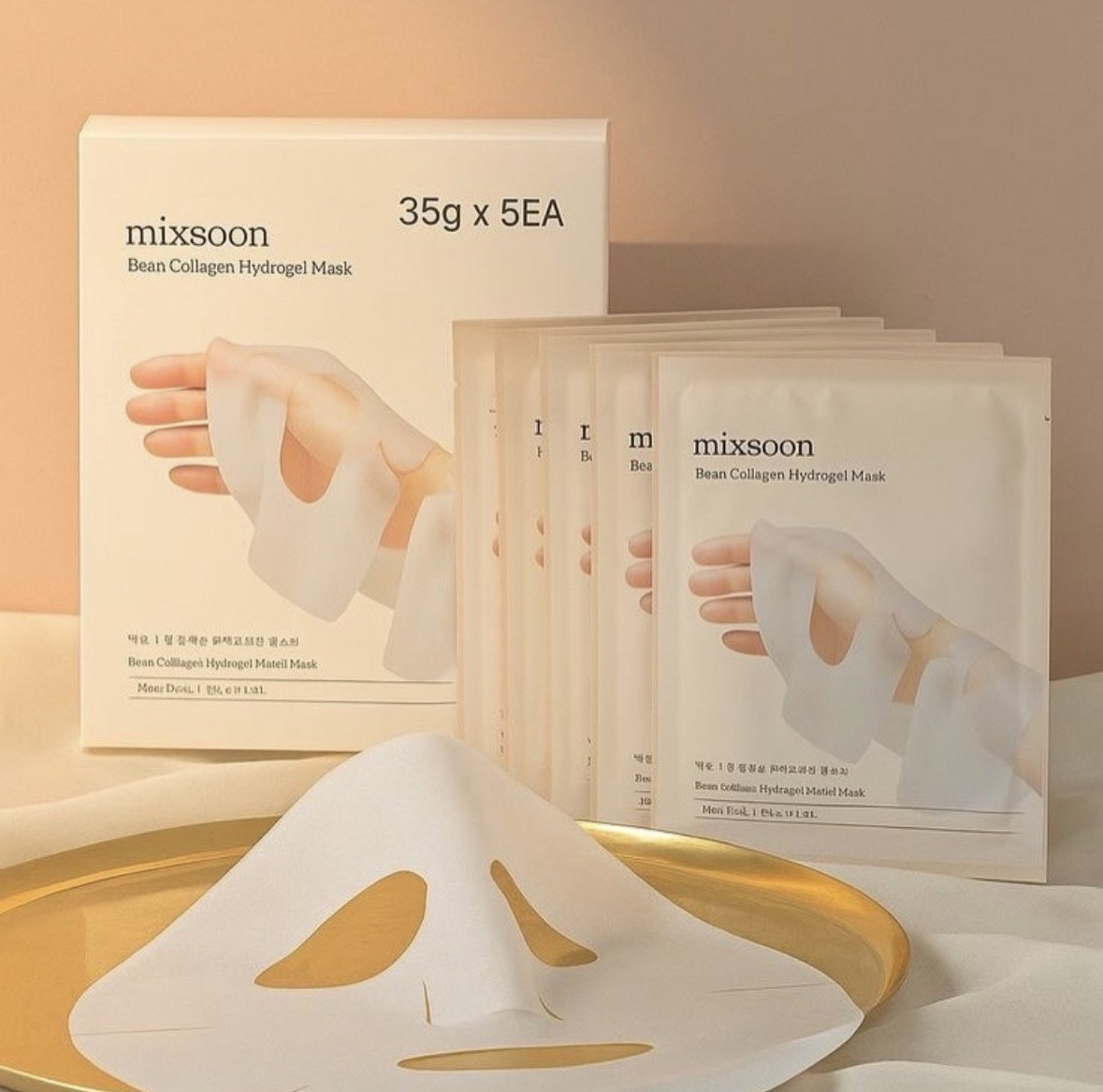 Bean Collagen Hydrogel Mask by Mixsoon (Paquete de 5 mascarillas)_0