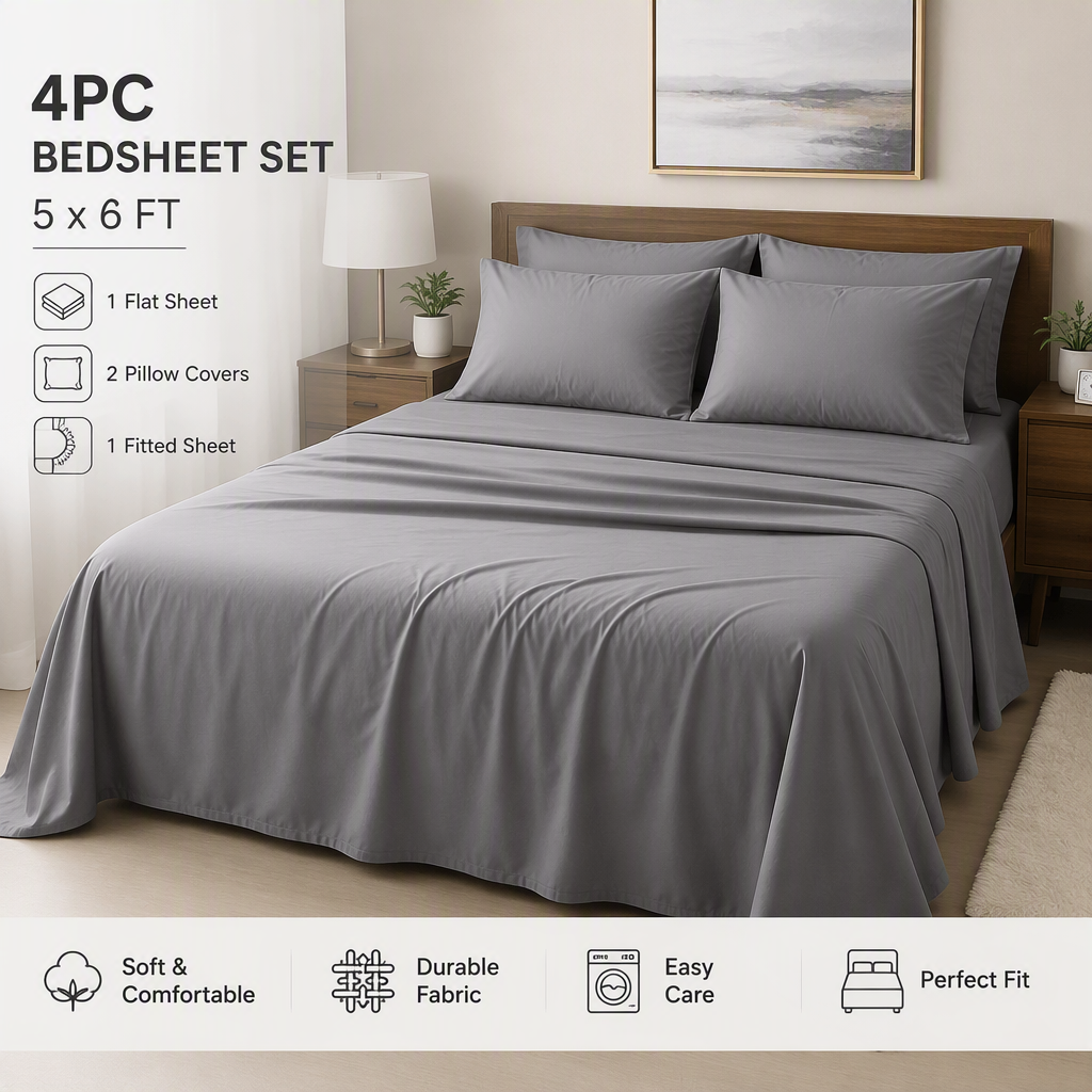 4Pc Bedsheet Set 5*6