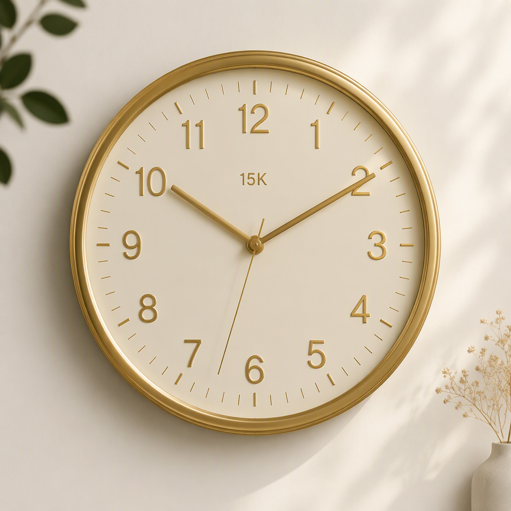 Goldish Wall Clock 15K