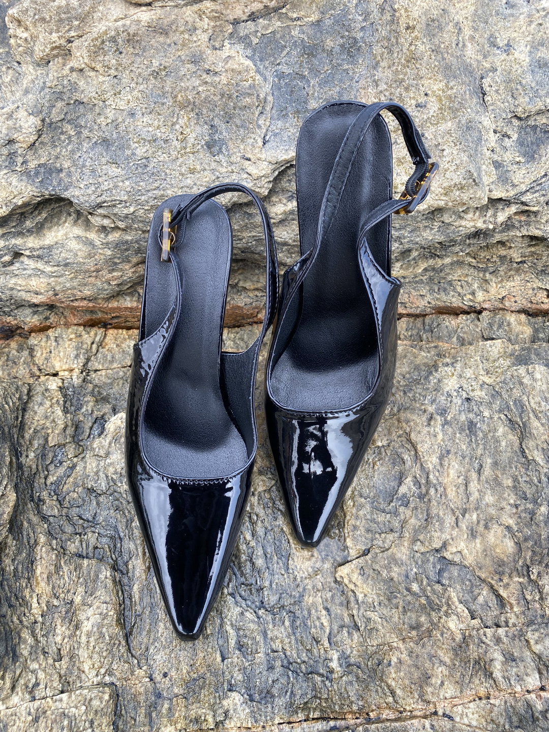  Stylish Black Patent Slingback Pumps [Size 39]