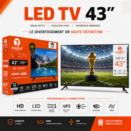 TV LED 43 ’’ pouces (television) 