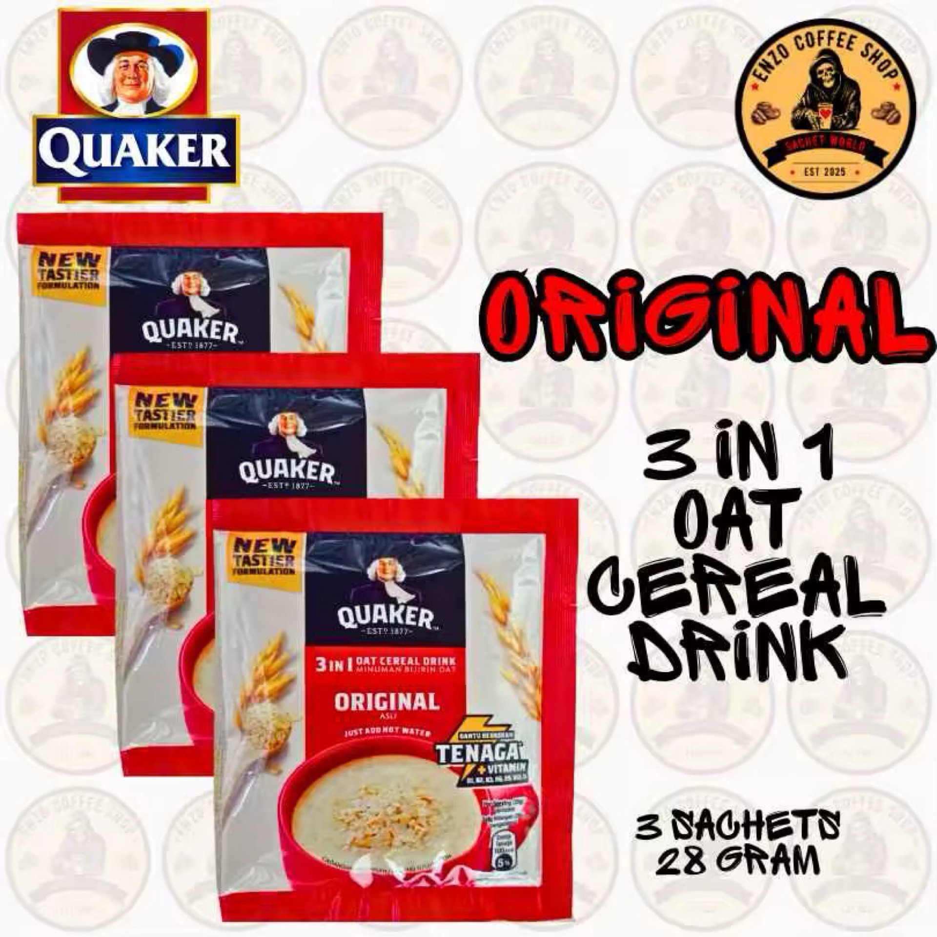 Quaker 3in1 oat cereal drink 28g_0