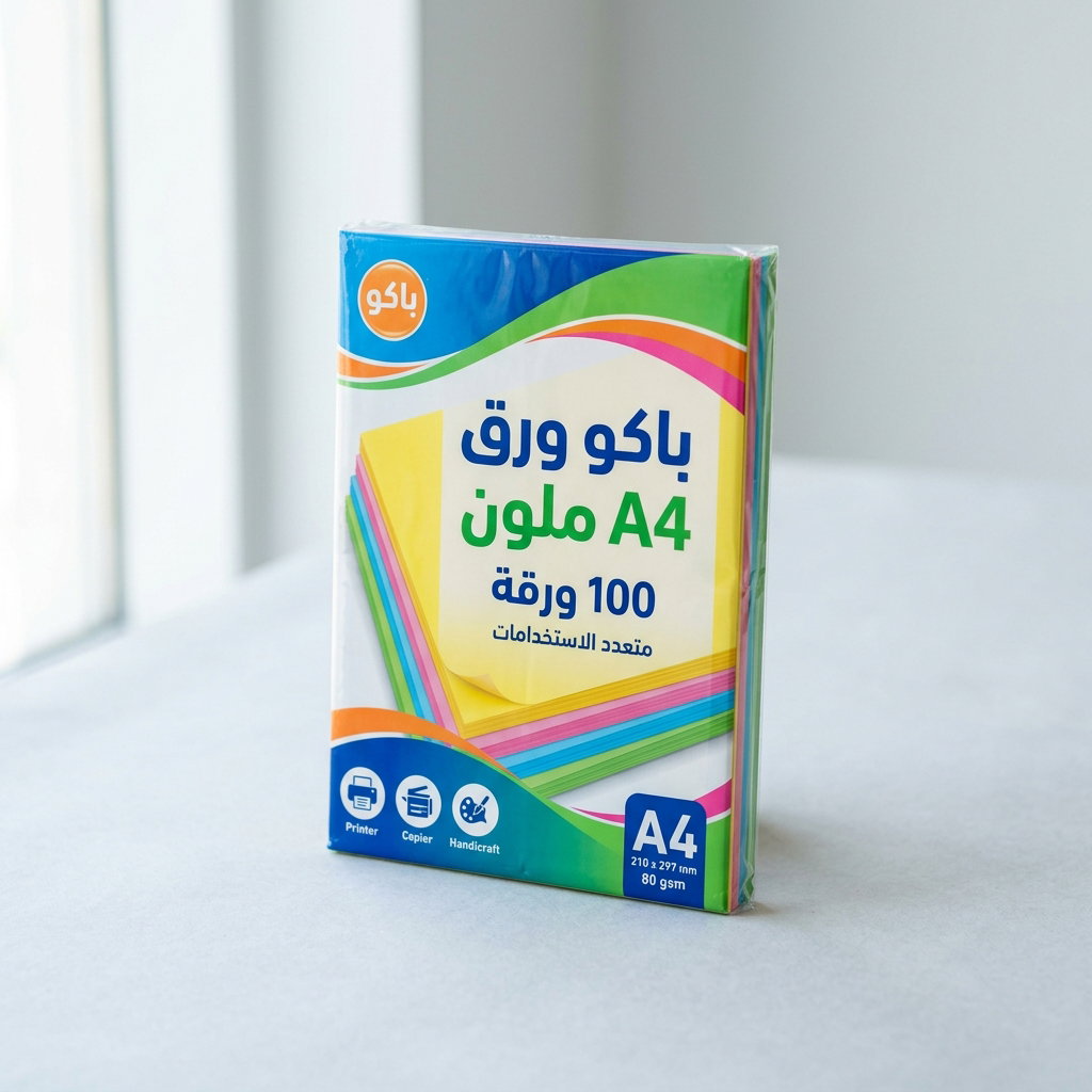 باكو ورق A4 ملون  100 ورقة  