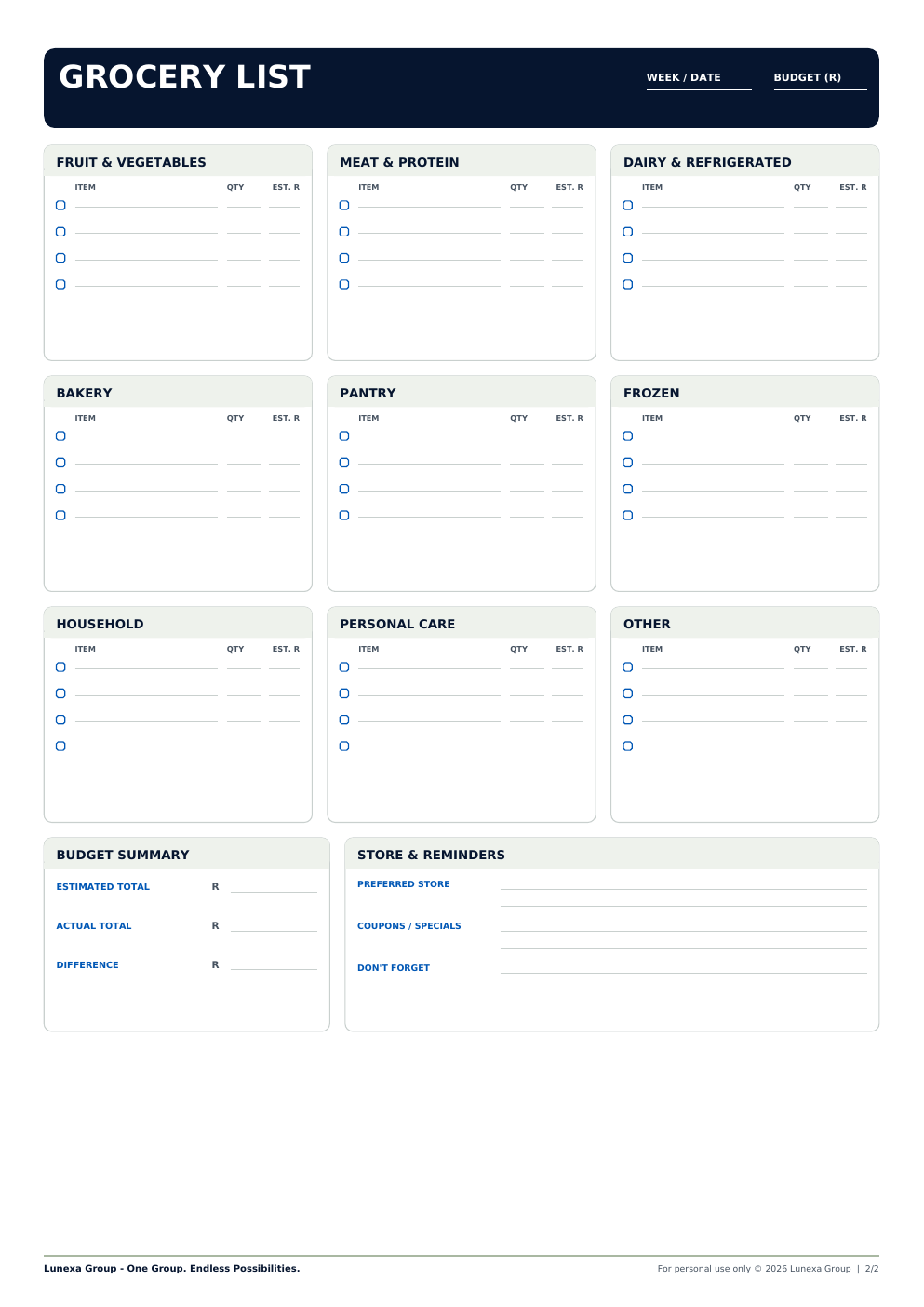 Weekly Meal Planner & Grocery List_0