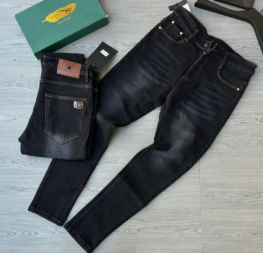 Men's luxury stock jean  black flash_3