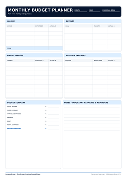 Finance Printables