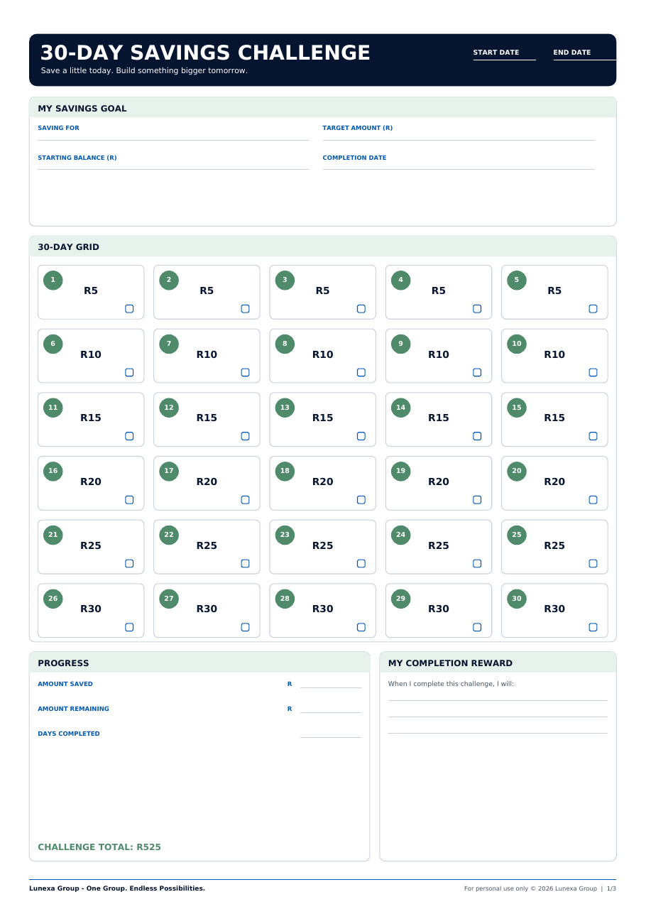Printable Savings Challenge Pack_0