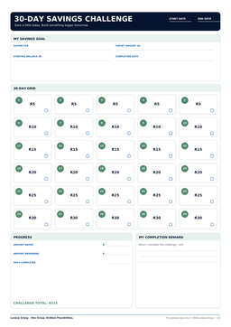 Printable Savings Challenge Pack