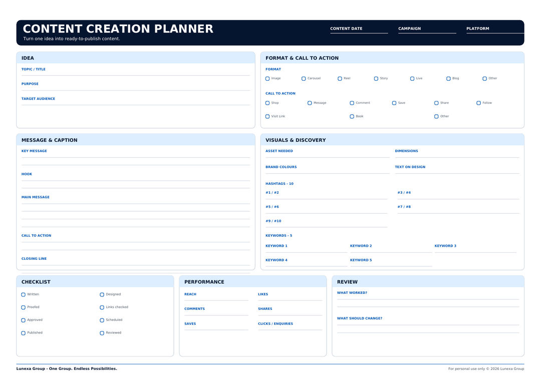 Social Media Content Planner