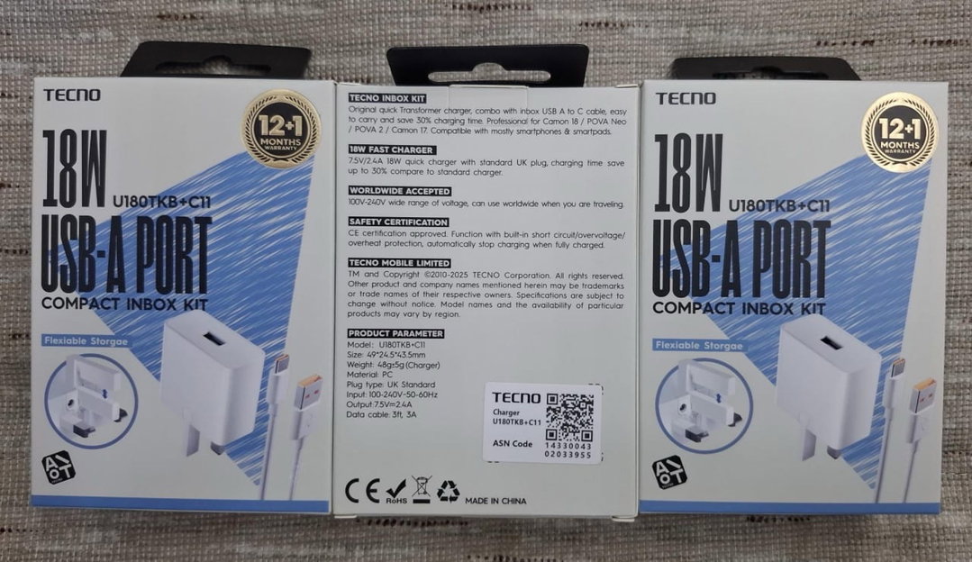 18W TECNO Type C charger