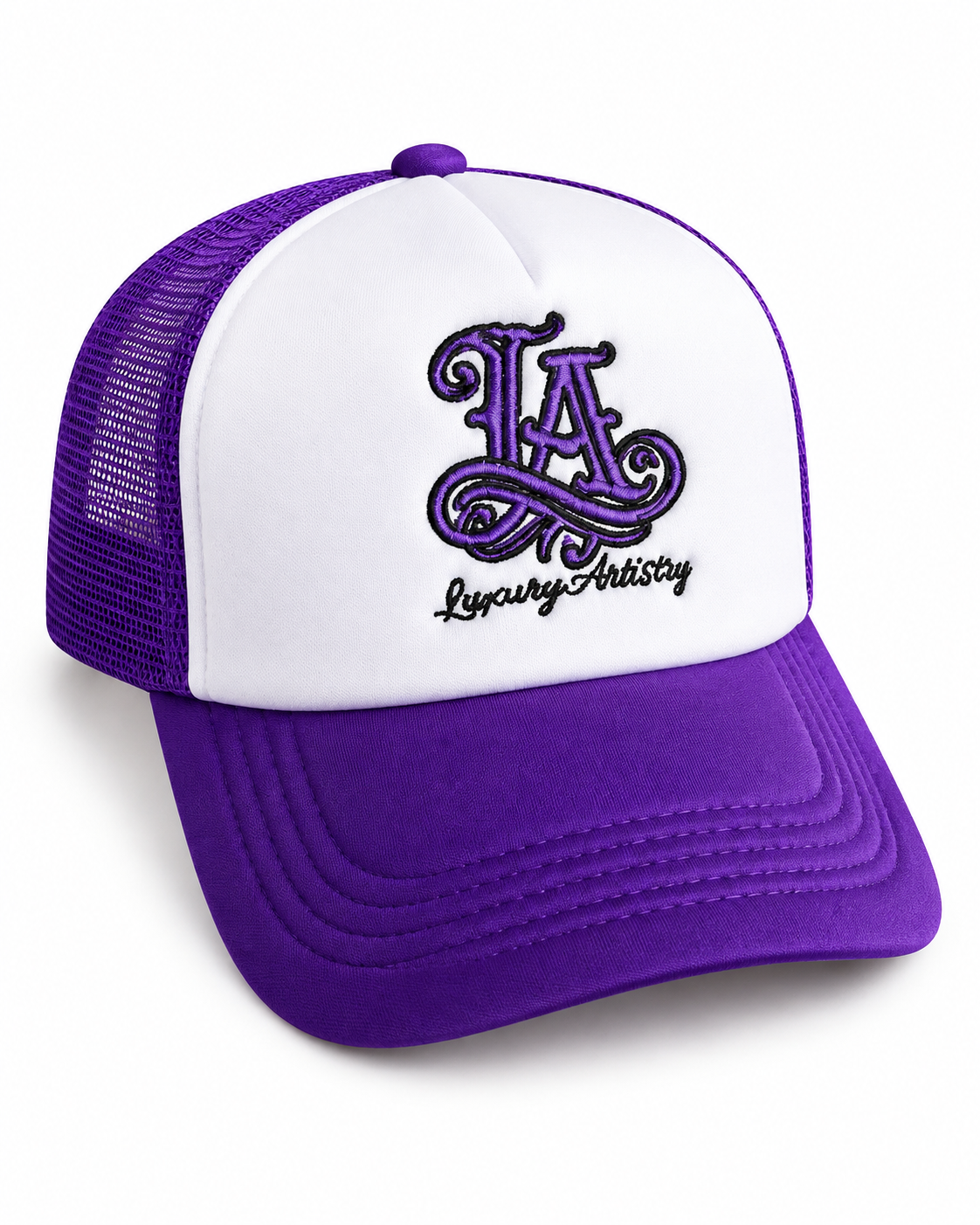 Luxury Artistry” Plain - Purple Trucker Hat_0
