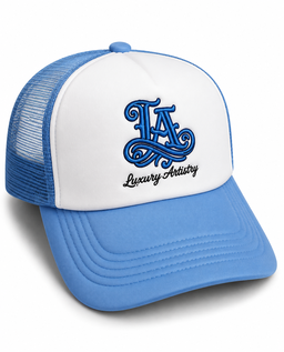 “Luxury Artistry” Plain - Light Blue Trucker Hat