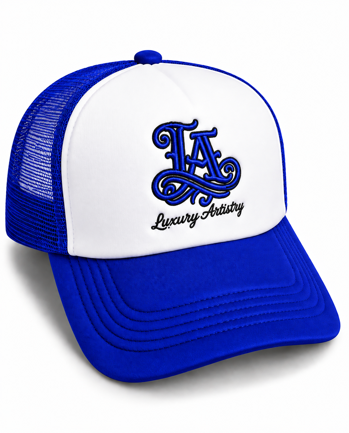 “Luxury Artistry” Plain - Royal Blue Trucker Hat_0