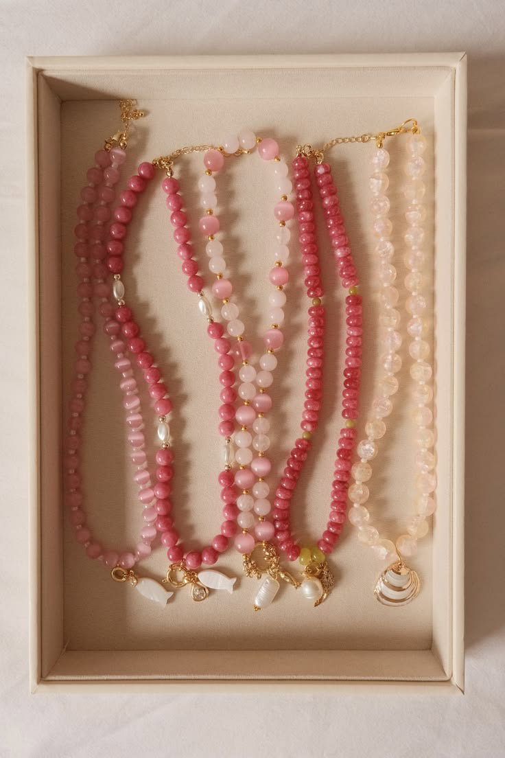 Rosetta Pink Beaded Necklace _0