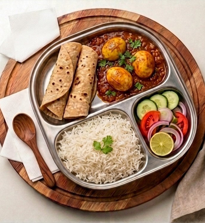 🍳 स्वादिष्ट एग थाली ( 2 पीस )