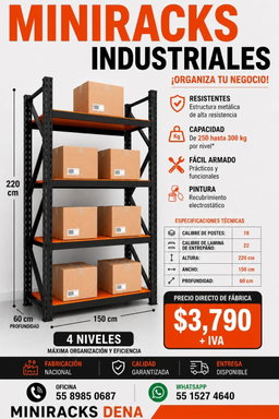 Anaquel de metal industrial 