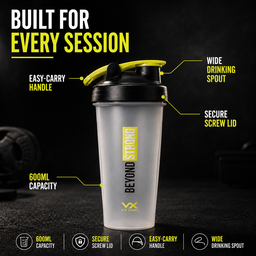 VITAXTRONG™ BEYOND STRONG Shaker Bottle 600ml | BPA Free Protein Shaker • Leakproof • Easy Clean | Gym & Supplement [VX]