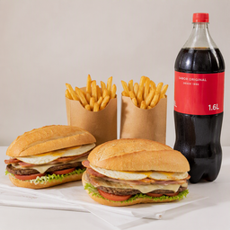 Promo 2 - 2 chivitos completos c/fritas + refresco 1.6L