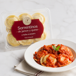 Sorrentinos de jamon y queso c/salsa scarparo