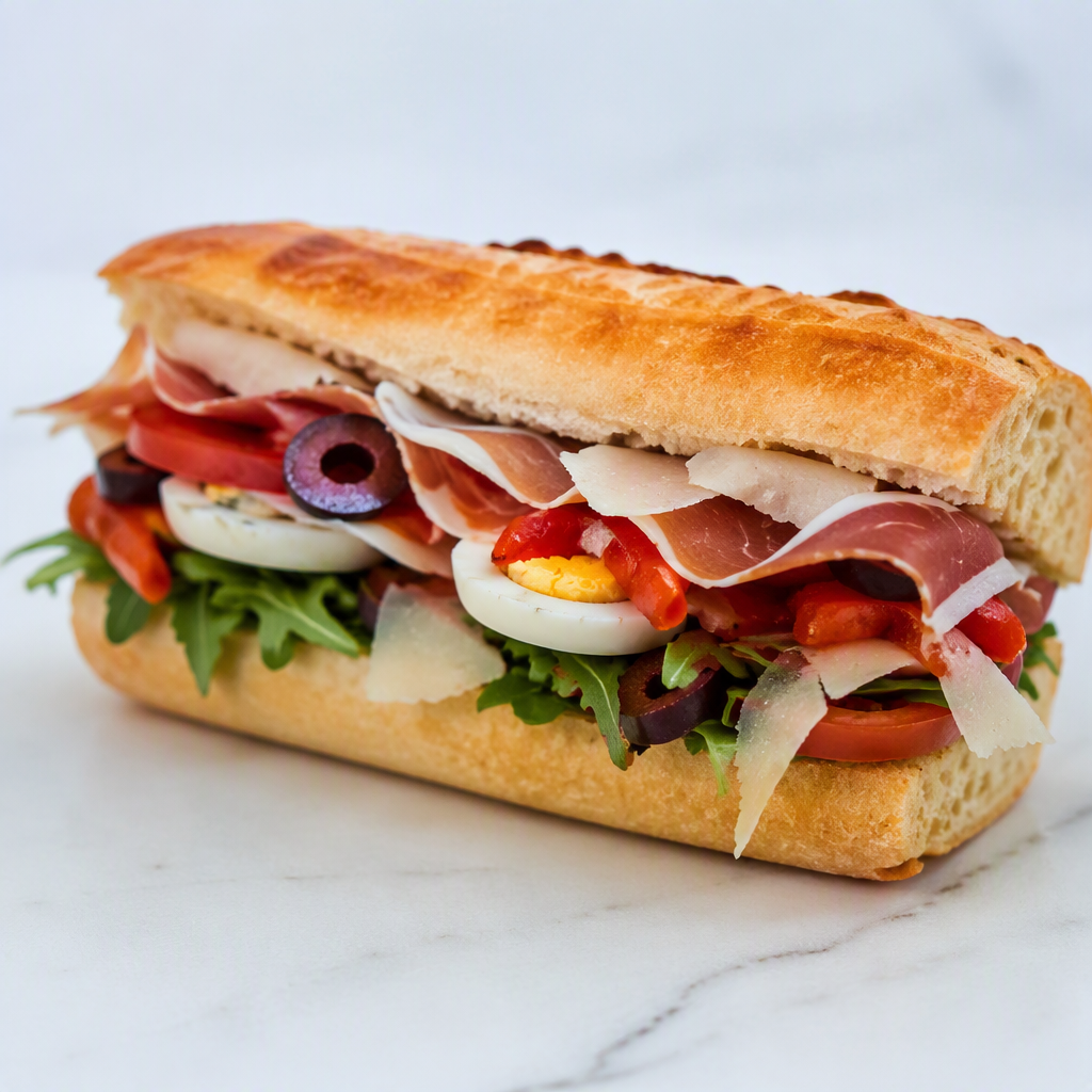 Sandwich tostado de pan batta