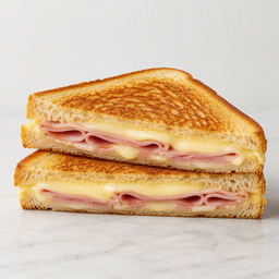 Sandwich caliente de jamon y queso