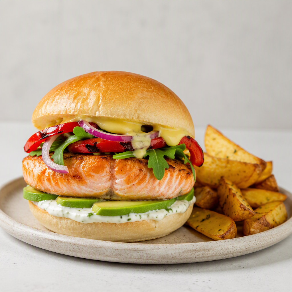 Hamburguesa de salmon